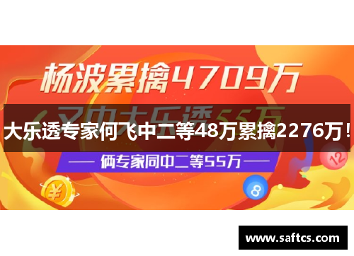 大乐透专家何飞中二等48万累擒2276万!